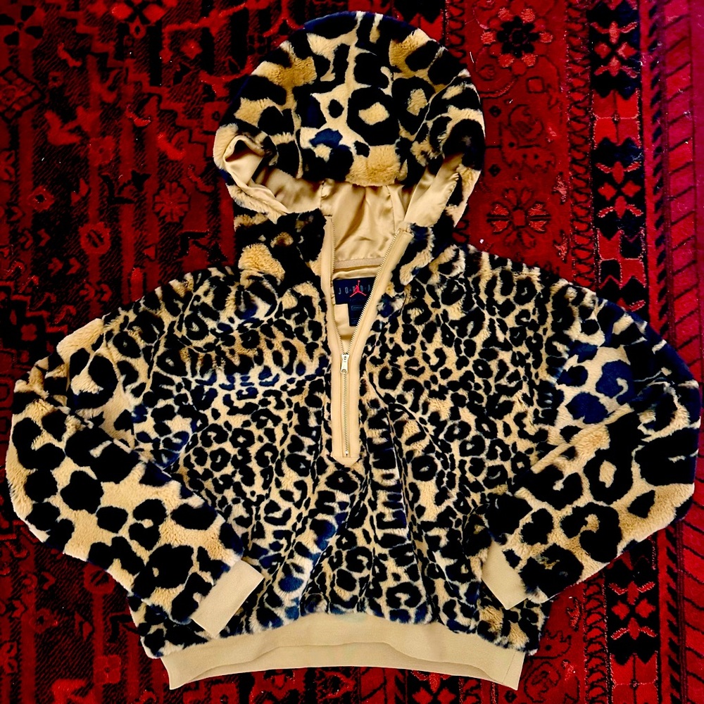 Women’s Court to Runway Leopard Print 1/2 Zip Faux Fur